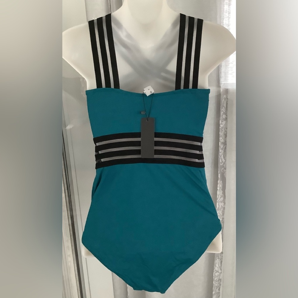 CRISSCROSS TUMMY CONTROL ONE PIECE SWIMSUIT - Picture 2 of 5